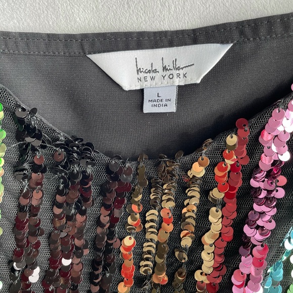 Nicole Miller multi colored sequin tank sz Lg - Picture 4 of 4
